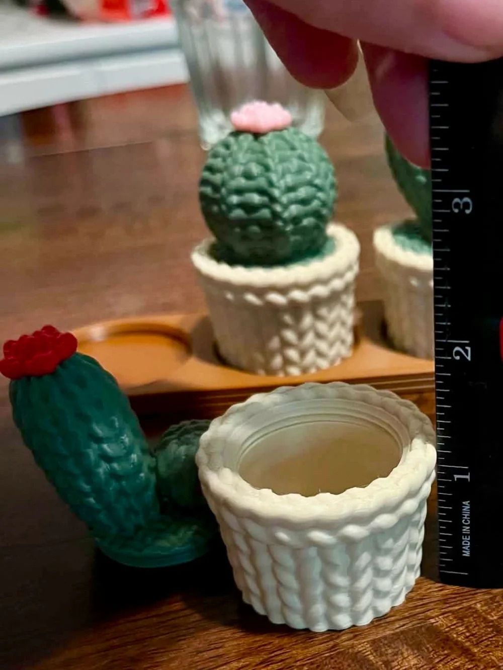 Cute 3d printed Love Cactus trinket / stash / jewelry box set